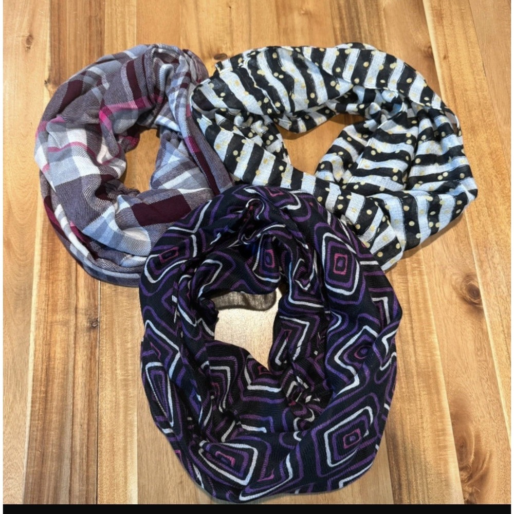 Cato Womens Infinity Scarf Lot 0f 3 Boho Artsy Academia Y2K Layering Wrap